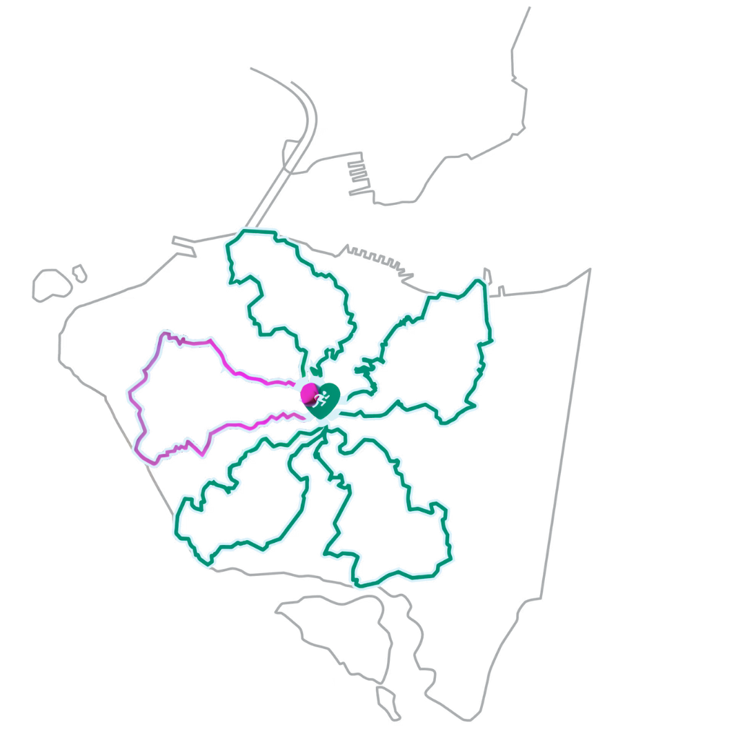 Map for Petal 5: Aberdeen Reservoir Route